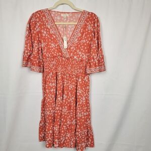 Max Studio Floral V-Neck Dress NEW #1594